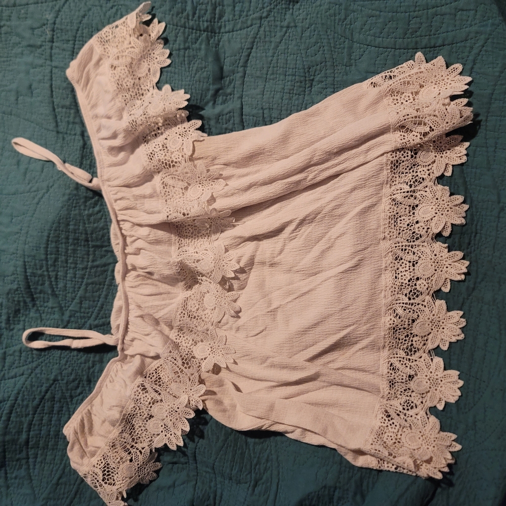 Elegant Lace Trim Off-Shoulder Top